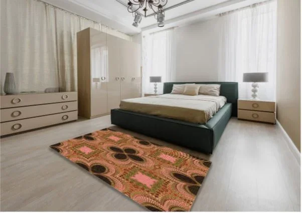 8′ x 10′ Patterned Orange Area Rug