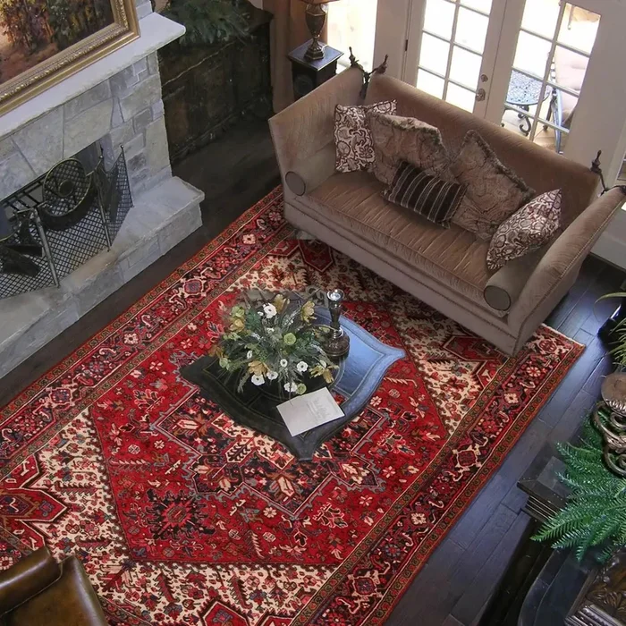 8′ x 11′ Hand Knotted 100% Wool Herizz Traditional Oriental Area Rug Red