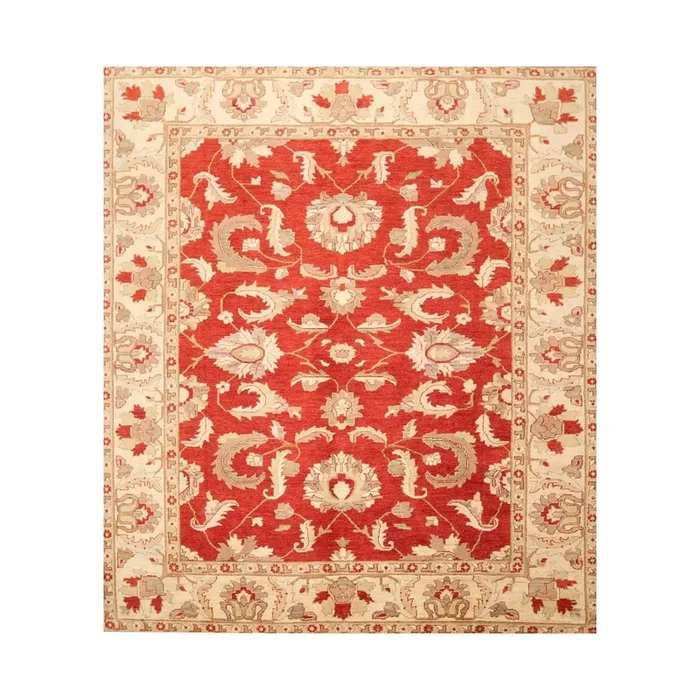 8′ x 9’10” Hand Knotted 100% Wool Peshawar Oriental Area Rug Rusty Red