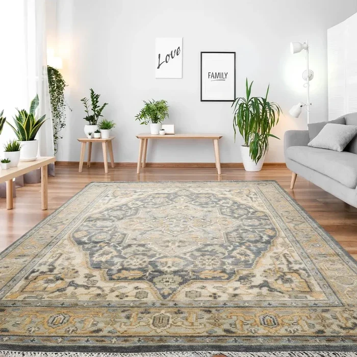 8′ x10′ 2” LoomBloom Muted Turkish Oushak Hand Knotted Wool Area Rug Slate, Gray Color