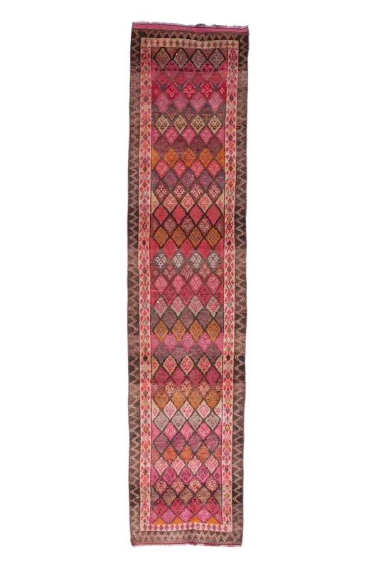 ‘Barcelona’ Vintage Turkish Runner- 2’10” x 12’6”