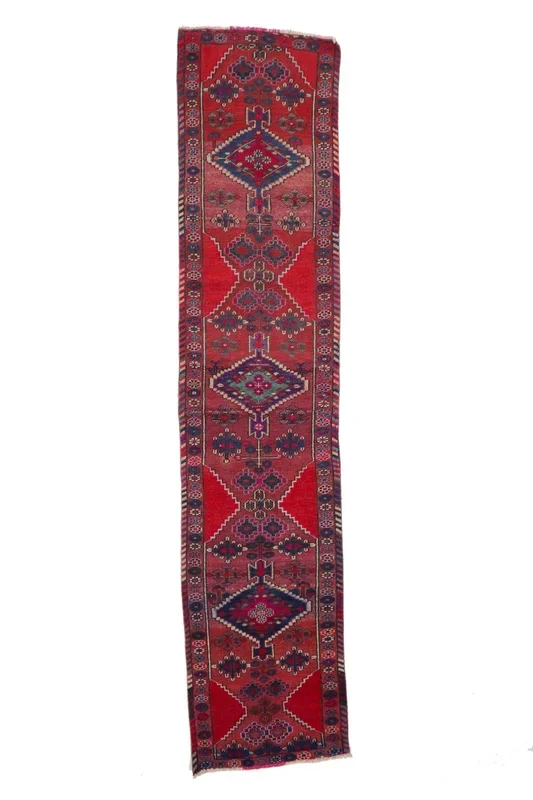 ‘Penelope’ Vintage Turkish Runner Rug – 3′ x 13’7″