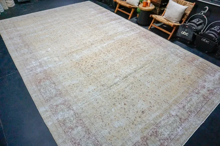 9’10 x 16’1 Classic Vintage Rug Muted Fuchsia, Gold & Ecru ‘4627