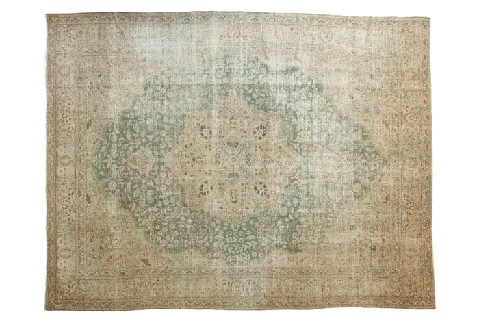 9×11.5 Vintage Distressed Tabriz Carpet