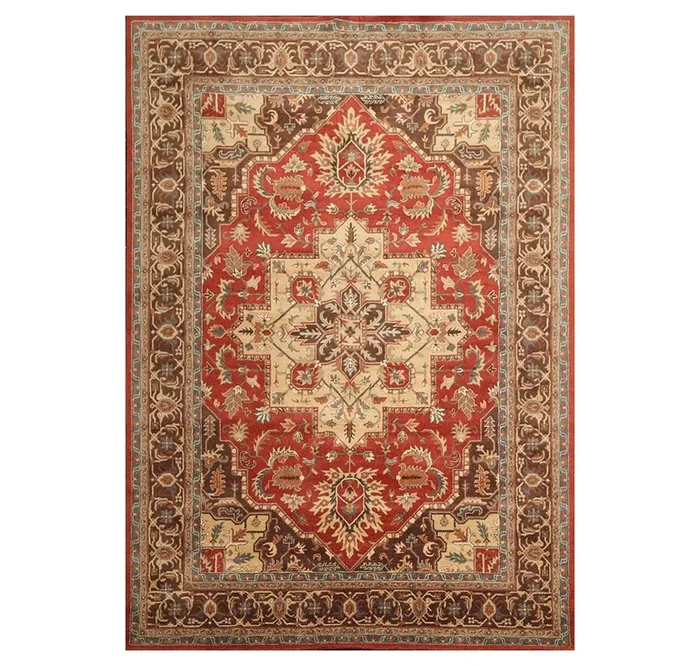 9×12 Burnt Orange Hand Tufted Handmade 100% Wool Heriz Traditional Oriental Area Rug