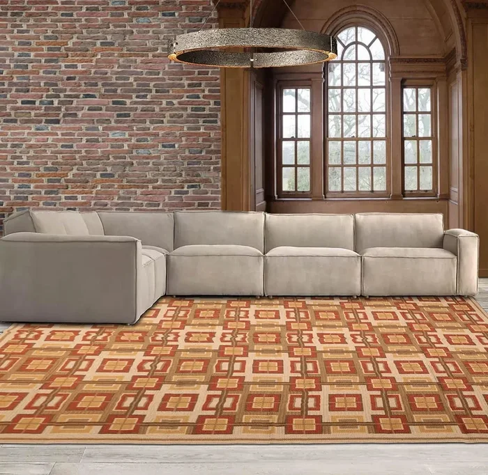 9×12 Hand Woven Wool French Aubusson Needlepoint Area Rug Beige