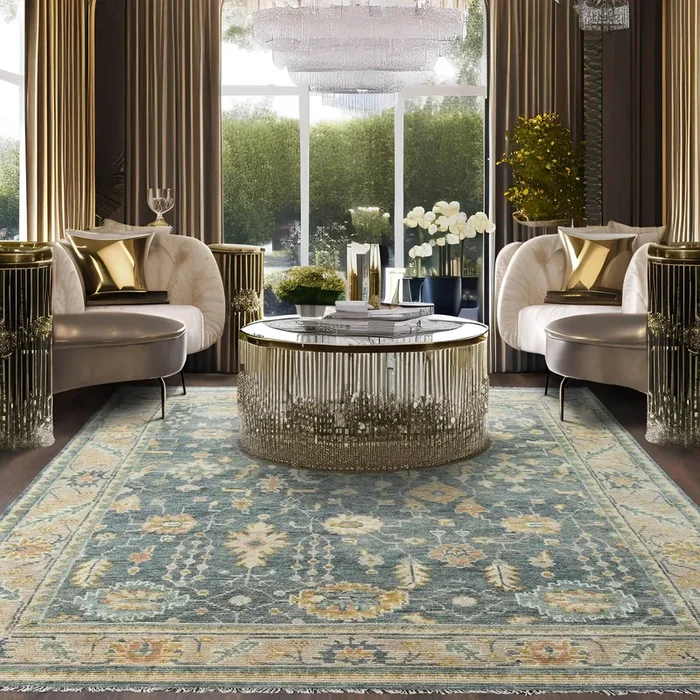 9×12 LoomBloom Blue Hand Knotted 100% Wool Traditional Oriental Area Rug