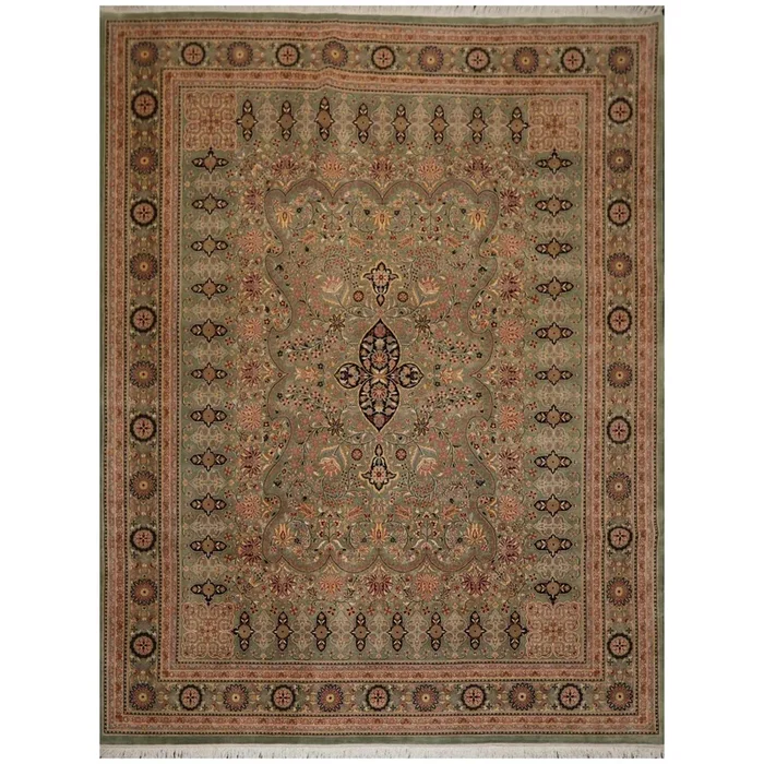 9×12 Mint, Tan Hand Knotted 100% Wool Pak Persian 16/18 Traditional 300 KPSI Oriental Area Rug