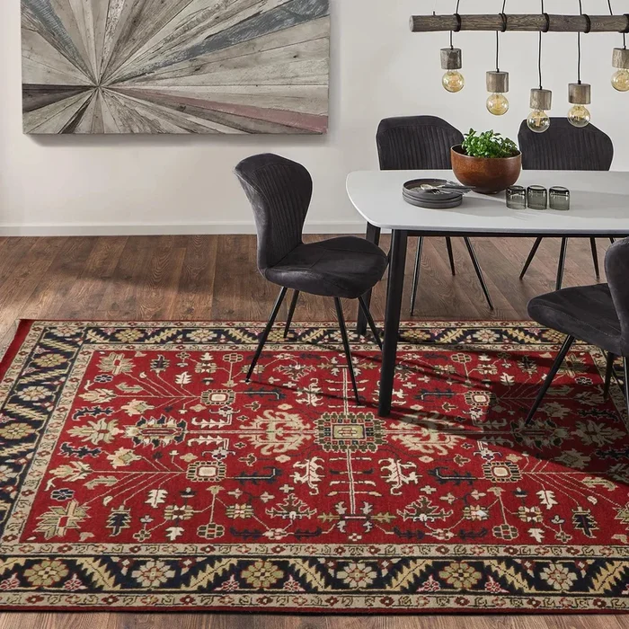 9×12 Red, Navy Hand Knotted Turkish Oushak 100% Wool Arts & Crafts Oriental Area Rug
