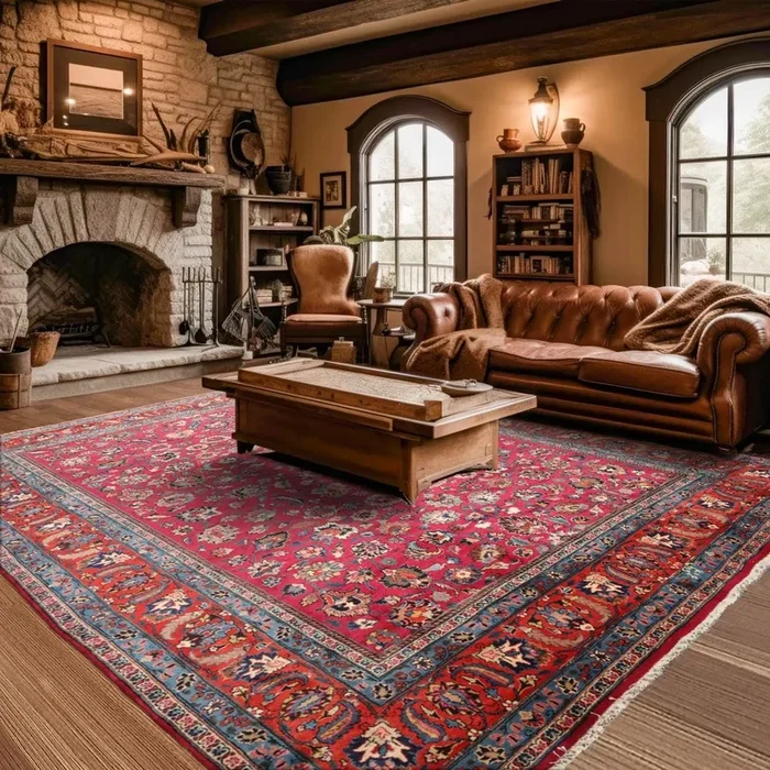 9×12 Rose, Orange Hand Knotted Wool Khorassan 200 KPSI Persian Oriental Area Rug