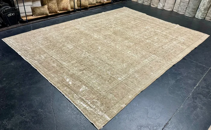 9’4 x 13’ Classic Vintage Rug Muted Gray, Green & Beige ‘5457
