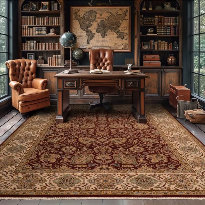 9’2″ x 12′ Hand Knotted 100% Wool Agra Superfine Oriental Area Rug Burgundy