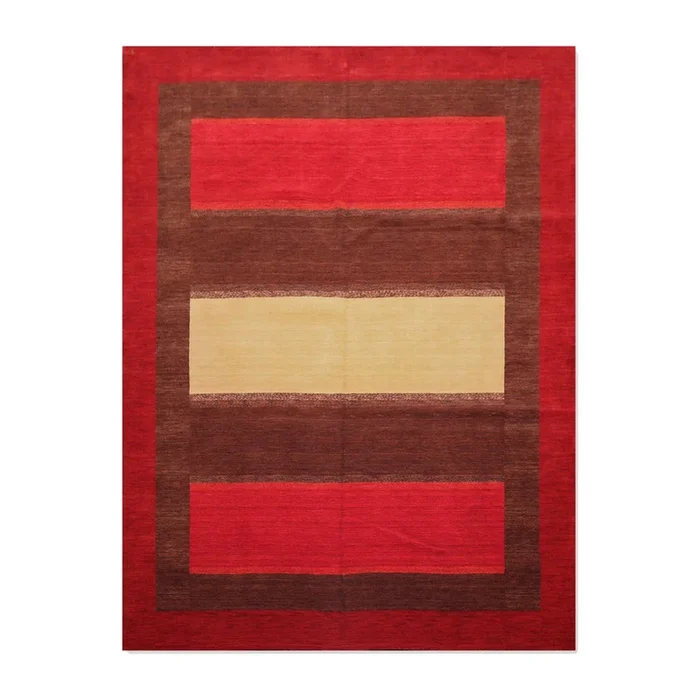 9’3″ x 11’10” Hand Knotted 100% Wool Designer Oriental Area Rug Contemporary Red