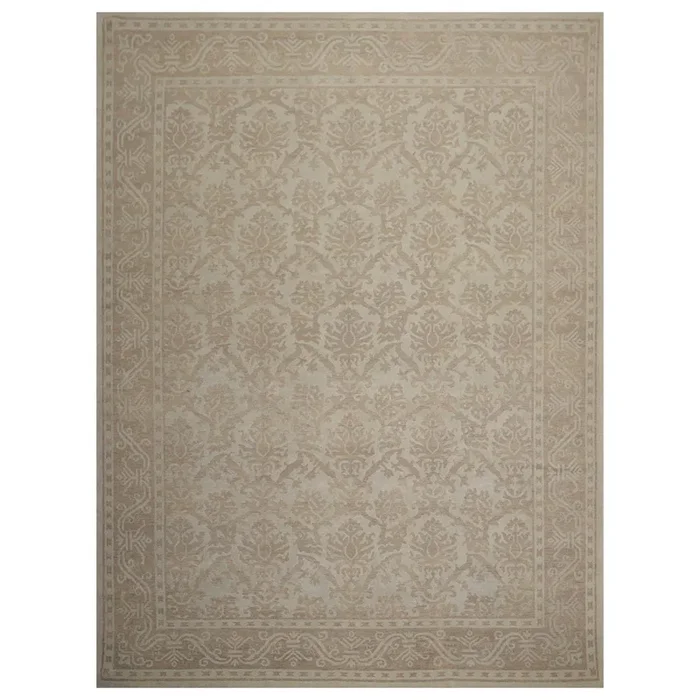 9’3″ x 12’4″ Hand Knotted 100% Wool Designer Oushak Area Rug Tone on Tone Gray