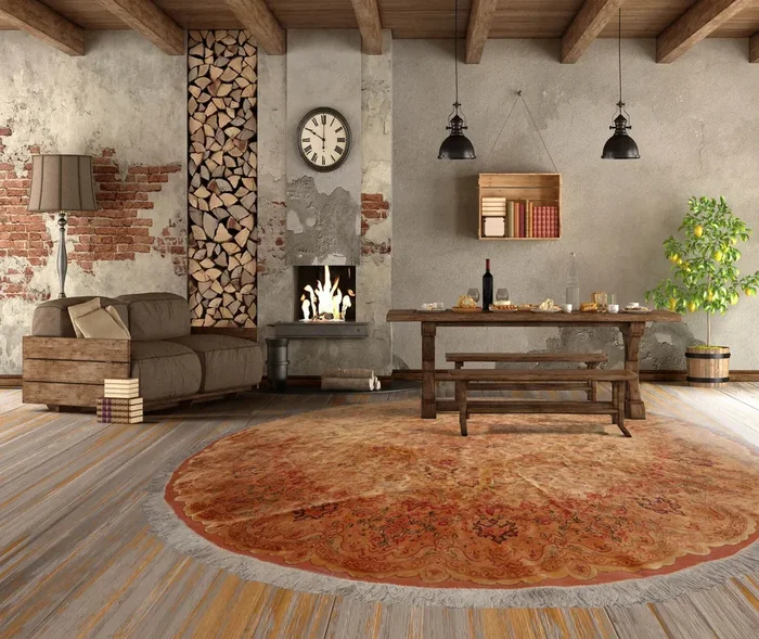 9’9”x9’9” Round Tan, Peach Hand Knotted Wool and Silk Tabriz Traditional Oriental Area Rug