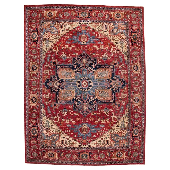 9′ 0″ x 12′ 0″ (09×12) Pakistani Heriz Wool Rug #017530