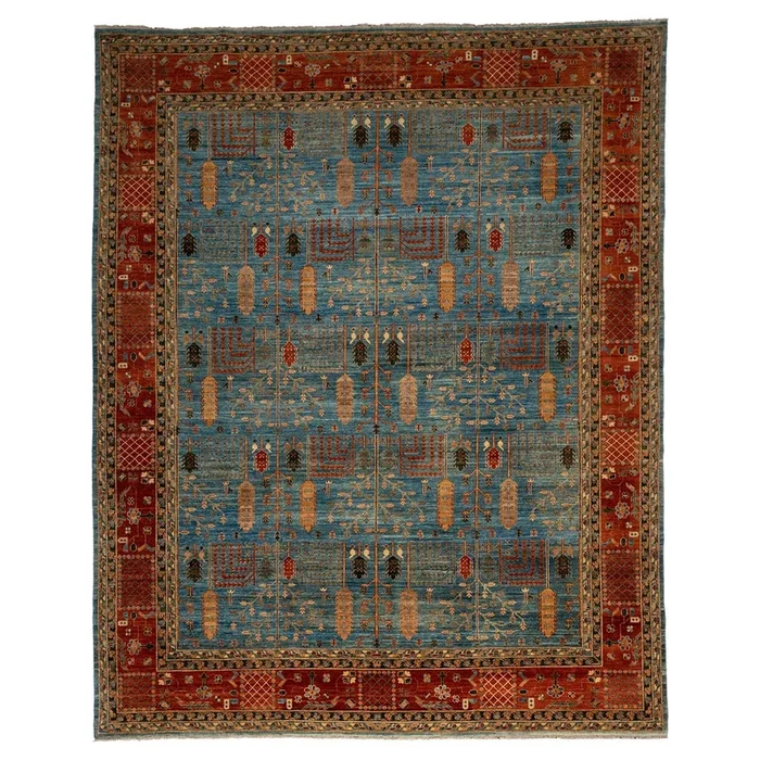 9′ 10″ x 12′ 2″ (10×12) Afghan Aryana Wool Rug #009381
