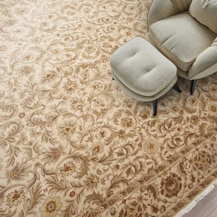 9′ x 12′ Modern Oriental Area Rug 100% wool Beige