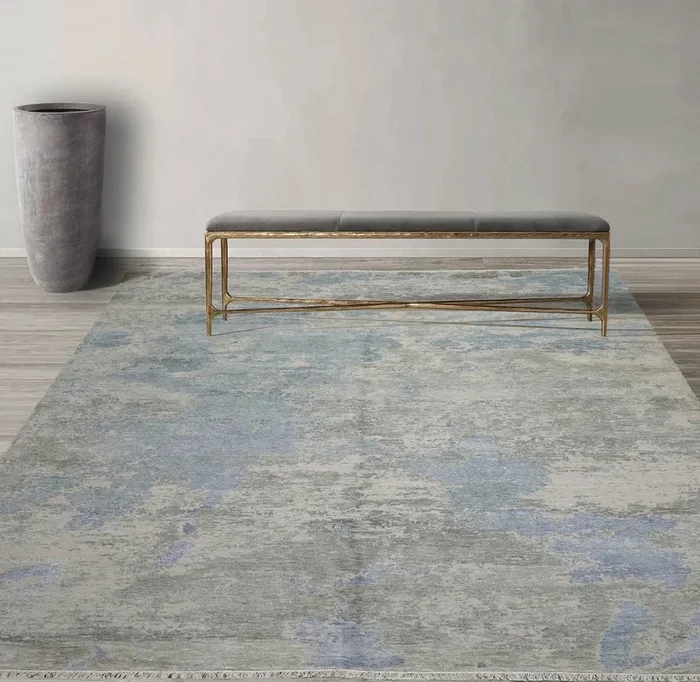 9′ x12′ Tibetan Wool and Silk Oriental Area Persian Rug