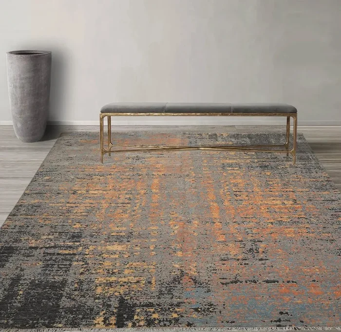 9’ x 12’ Hand Knotted Wool Modern Tibetan Designer Oriental Area Rug Blue