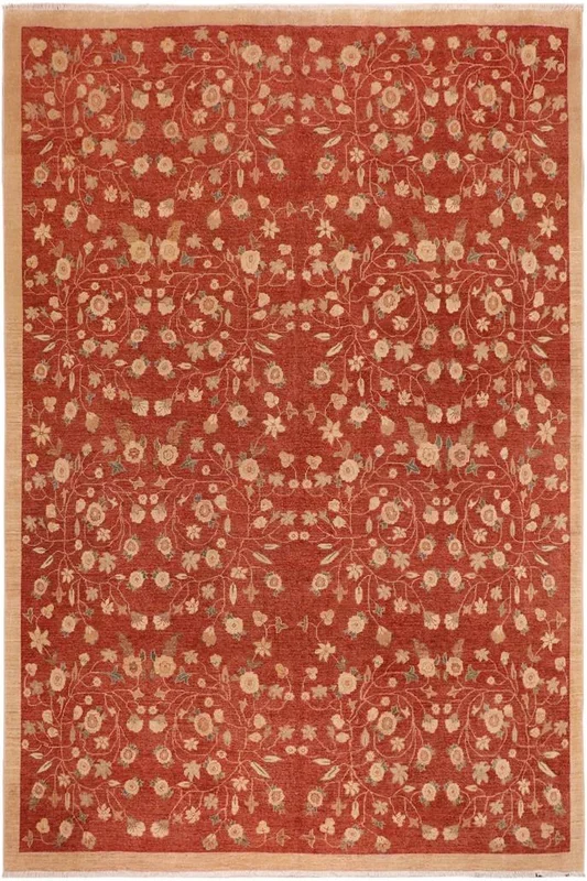 Abstract Ziegler Antonia Red/Tan Wool Rug – 9’9” x 13’3”