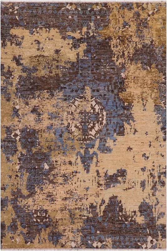 Abstract Ziegler Taylor Blue/Tan Wool&Silk Rug – 8’0” x 9’6”
