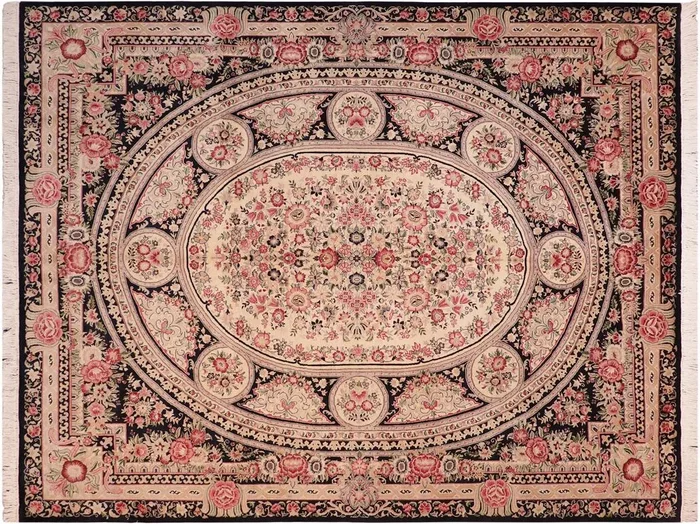 Abusson Heritage Jenniffe Black/Beige Wool Rug – 8’1” x 10’2”