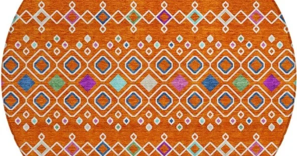 Addison Chantille ACN938-Orange 8 ft. X 8 ft. Round Rug