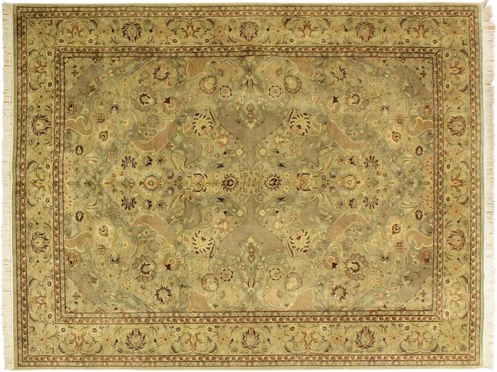 Agra Heritage Tami Green/Brown Wool Rug – 10’1” x 14’3”