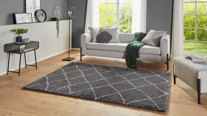 Allure 104403 Hash Dark Grey Cream Rug