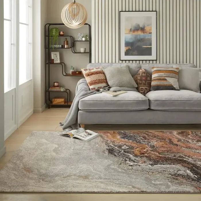 Amara AMA101 Ivory Grey Taupe Rug