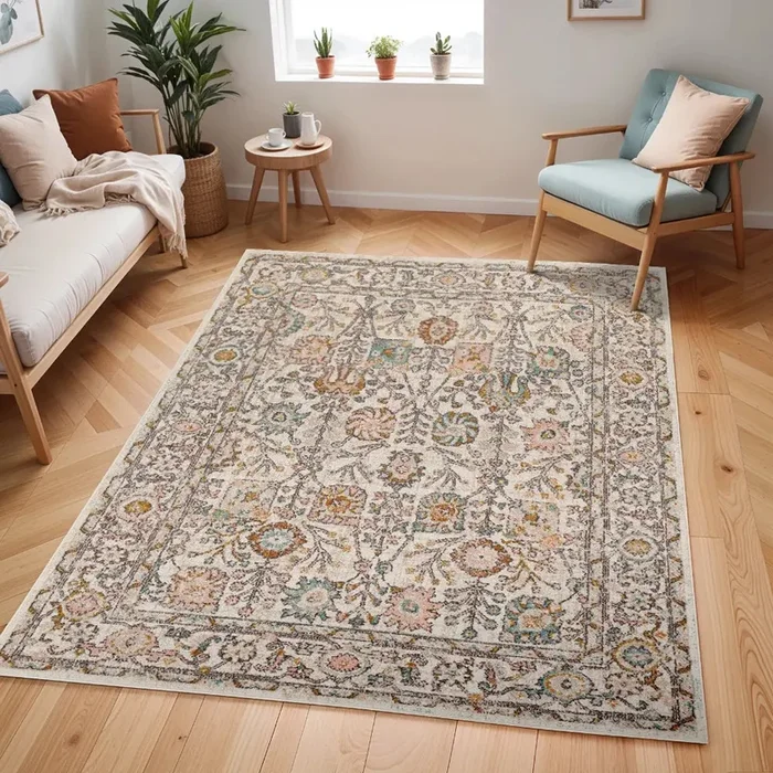 AMIRA Vintage Traditional Oriental Boho Burnt Orange Rug