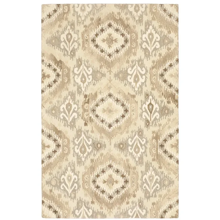 Anastasia Beige Ivory Global Abstract Indoor Rug