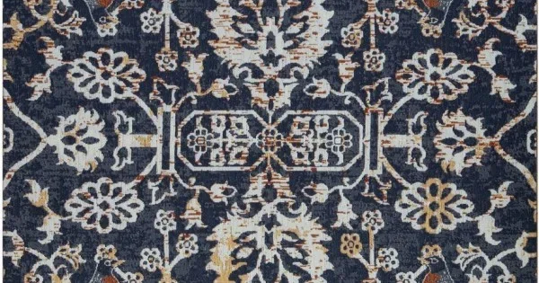 Anji Mountain 36 in. X 48 in. Robin Gray & Orange 1/2 in. Rug ft. d Chair Mat