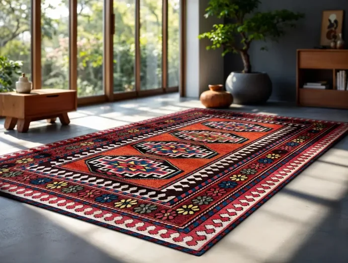 Antiquarian Antalia Red Mix 9844Washable Rug