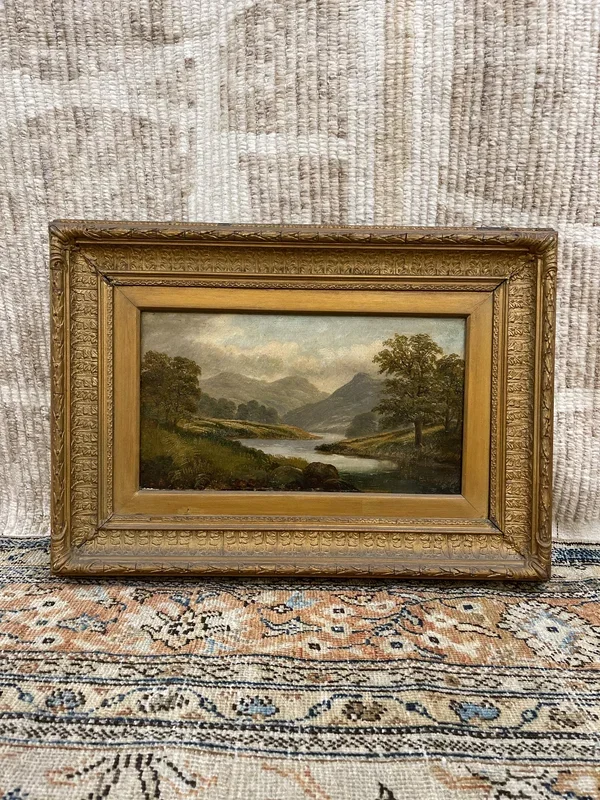 Antique American Landscape Rug – 1’7″ x 2’3″