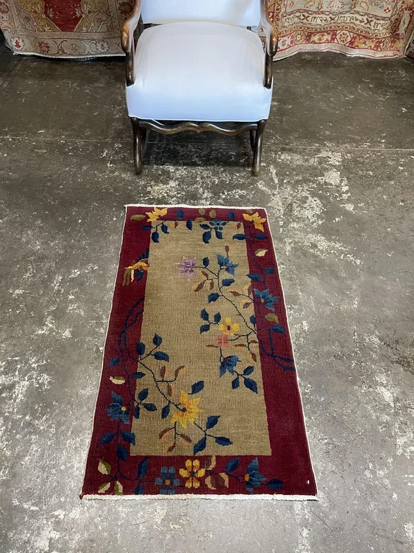 Antique Chinese Art Deco Rug – 2’1″ x 3’10”