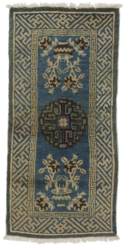 ANTIQUE CHINESE PAO TAO BLUE 2′ x 4′ 3″