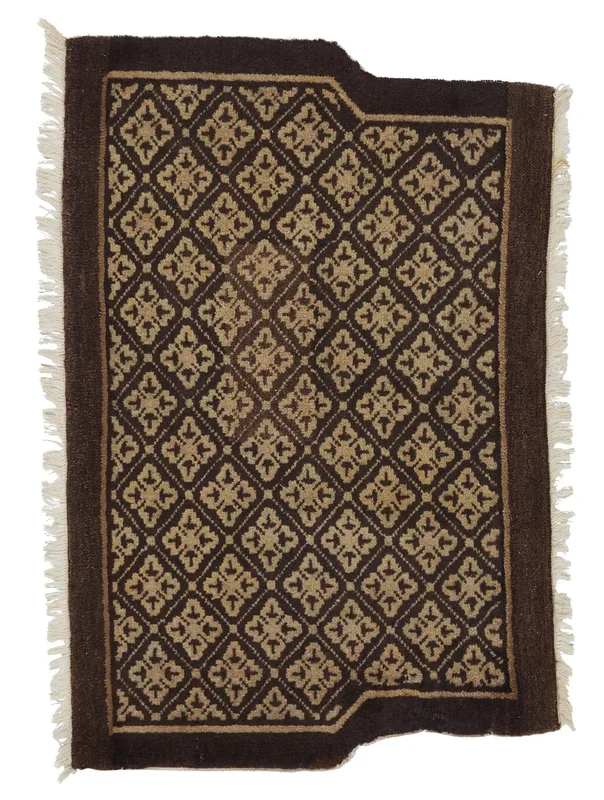 ANTIQUE CHINESE PAO TOU BEIGE BROWN 2′ 1″ x 4′