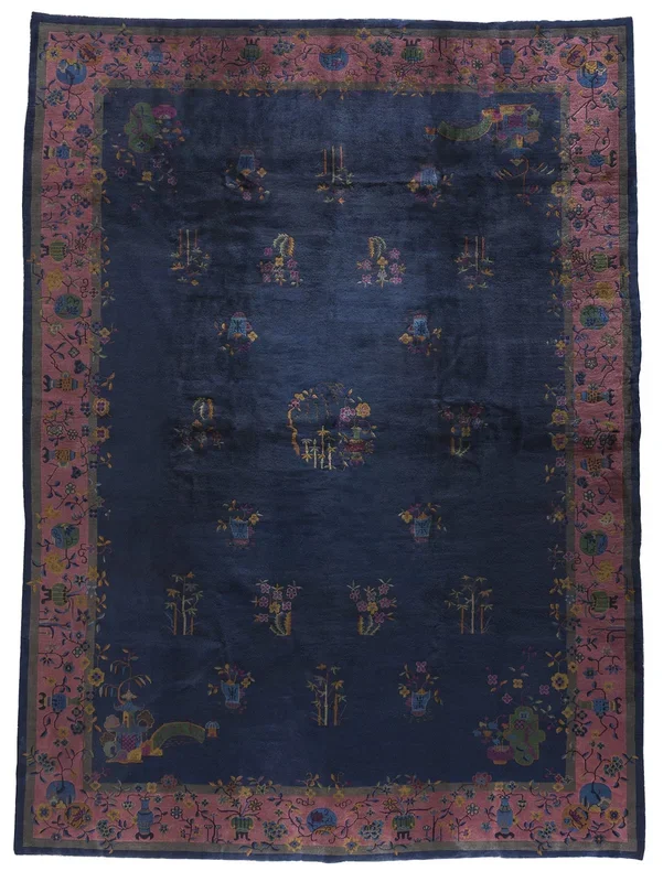 ANTIQUE CHINESE PEKING BLUE 9’10” X 13’3″