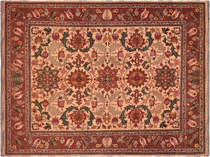Antique Kargahi Bernardi Beige/Rust Wool Rug – 8’3” x 10’10”