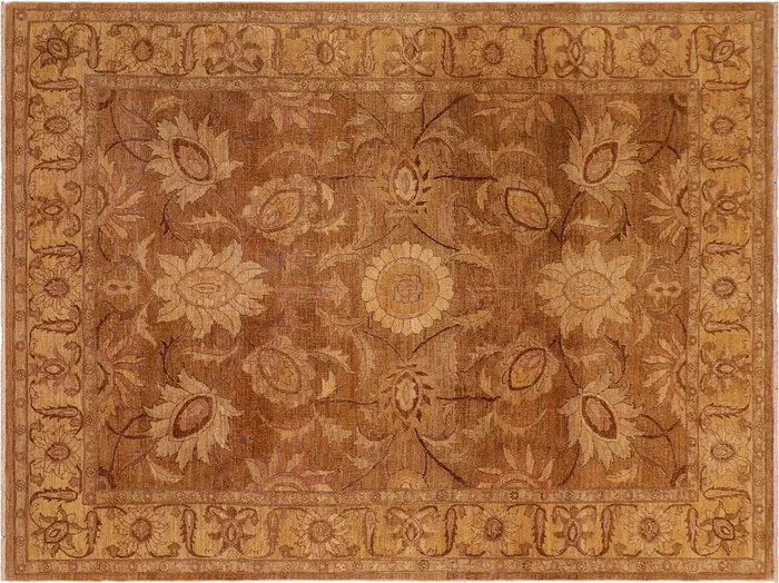 Antique Lavastone Low-Pile Sherice Gold/Lt. Gold Wool Rug – 8’1” x 9’11”