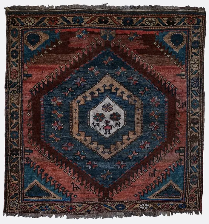 Antique Persian Azerbaijan Rug – 3’7″ x 3’9″