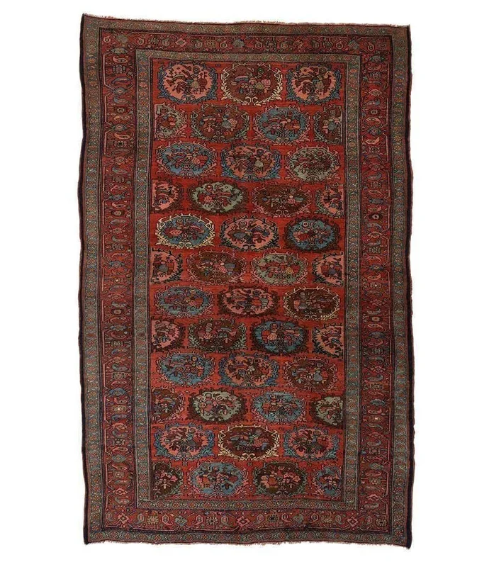 ANTIQUE PERSIAN BIDJAR RED 4’6″ x 7’1″