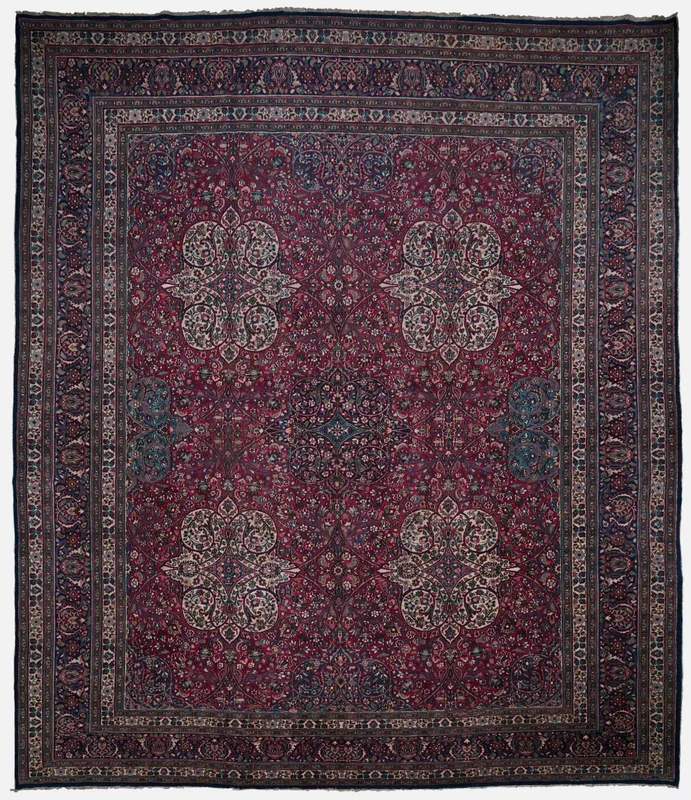 Antique Persian Mashad Rug – 14′ x 16’2″