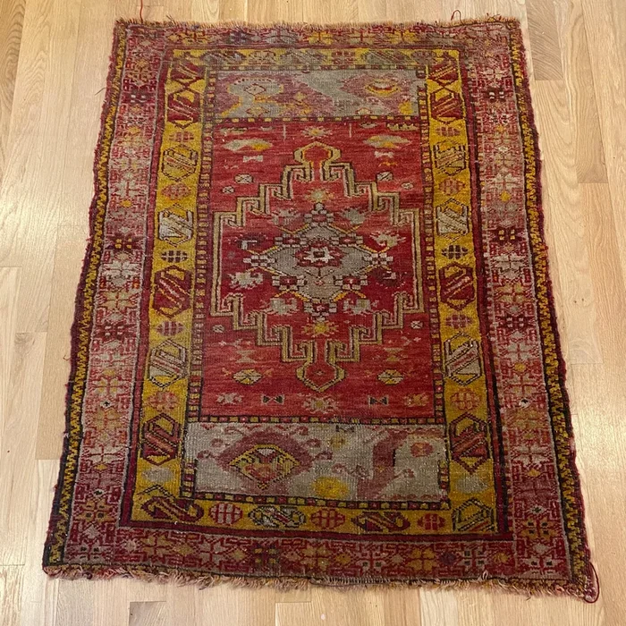 Antique Rug, 2′ 10 x 3′ 7 Red
