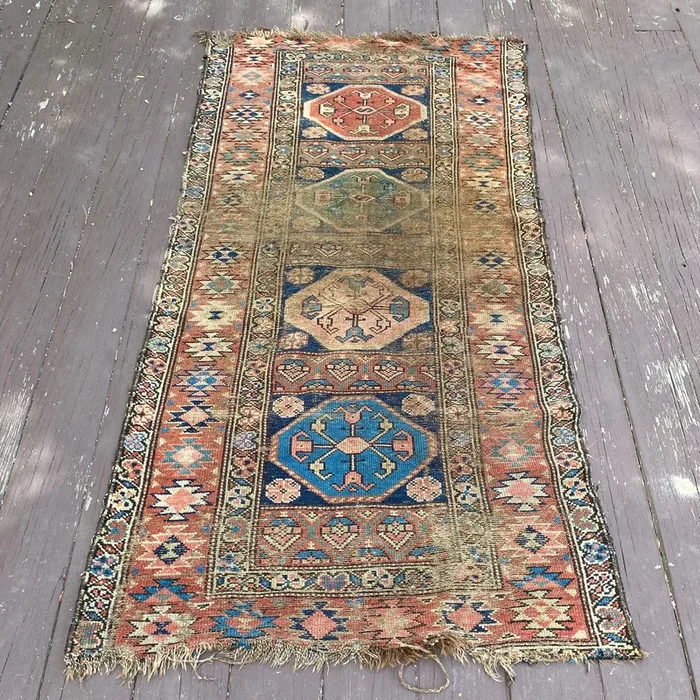 Antique Rug, 3′ 1 x 4′ 8 Blue