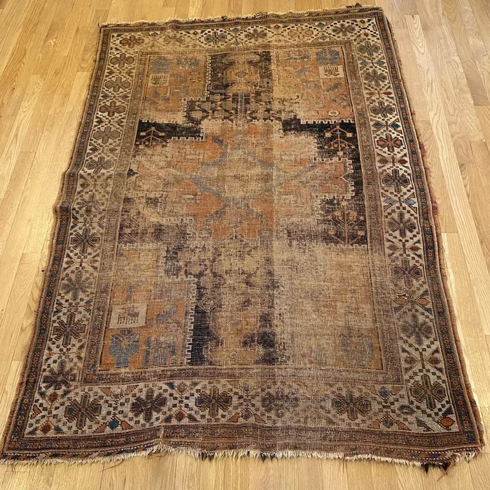 Antique Rug, 4′ x 6′ Navy