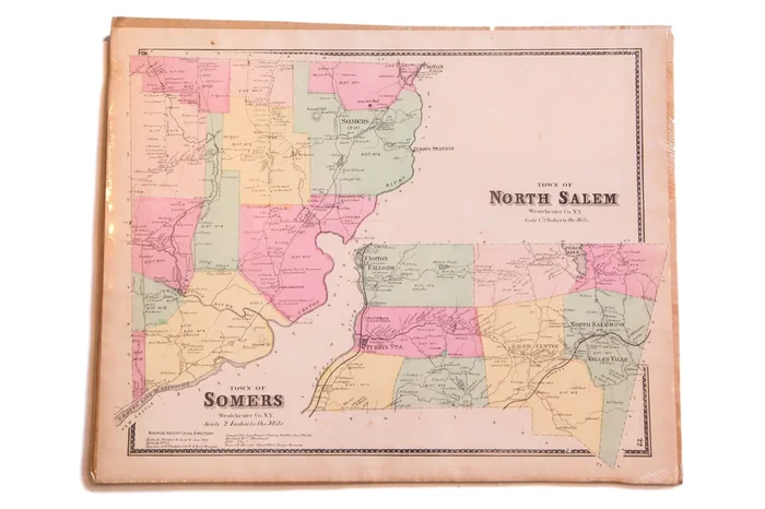 Antique Somers and North Salem NY Map