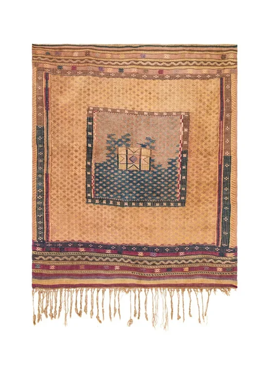 ANTIQUE TURKISH CECIM SOUMAK KILIM 5′ x 4’2″